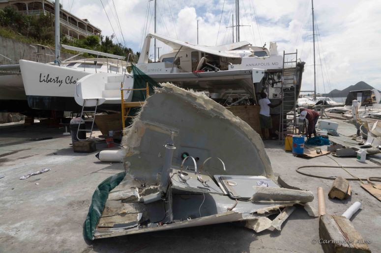 Photo of severed starboard hull on Moon Struck.
